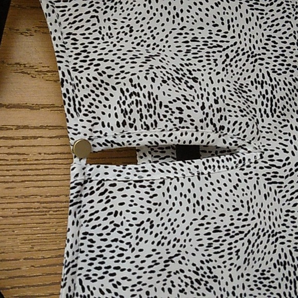 A New Day White and Black Cut Out Ruffle Sleeve Blouse - Picture 6 of 7